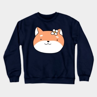 Flower Shiba Face Crewneck Sweatshirt